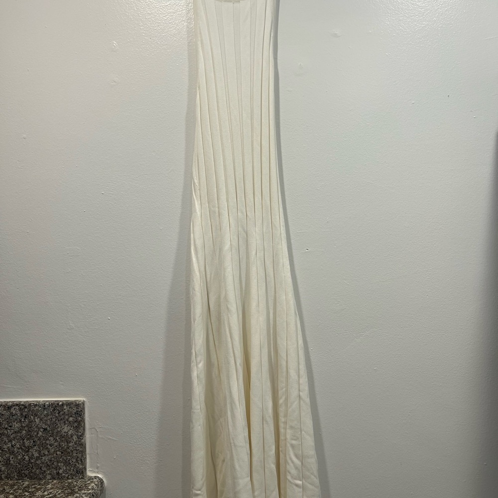 Meshki Ivory Pleated Maxi Dress